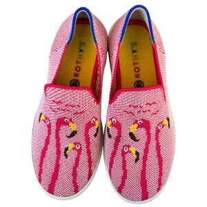Rothys Slip On Shoes Girls Size 3 Sneakers  Pink Flamingo Round Toe